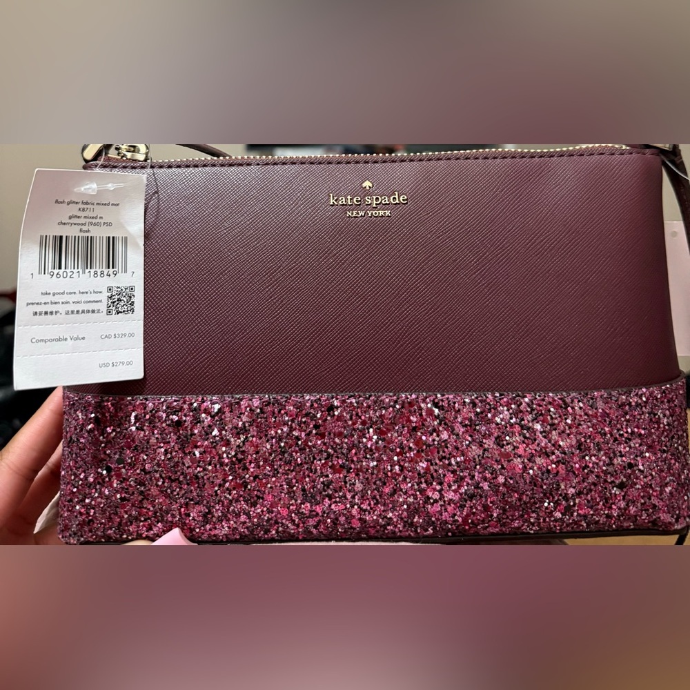 Kate Spade glitter purple crossbody purse